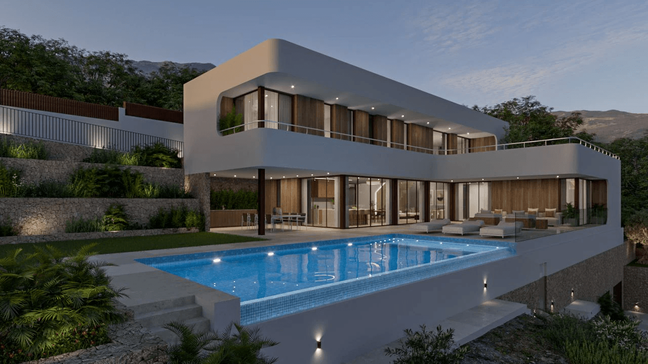 Projekt med licens. Nyt projekt med moderne villa i Denia