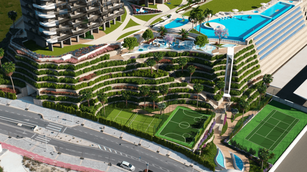 Nybygde leiligheter ved Poniente-stranden, Benidorm