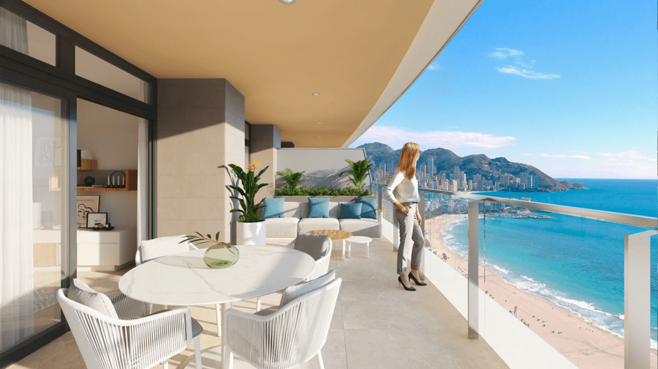 Nybygde leiligheter ved Poniente-stranden, Benidorm