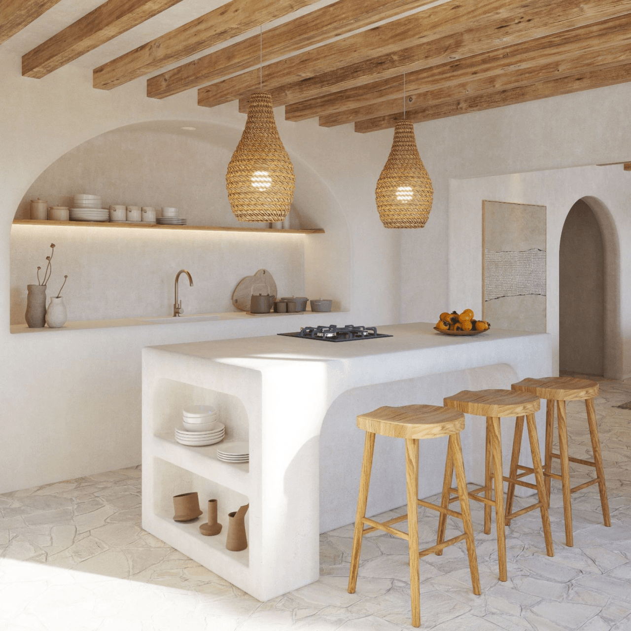 Mediterransk villa i ibizastil med utsikt over Montgó