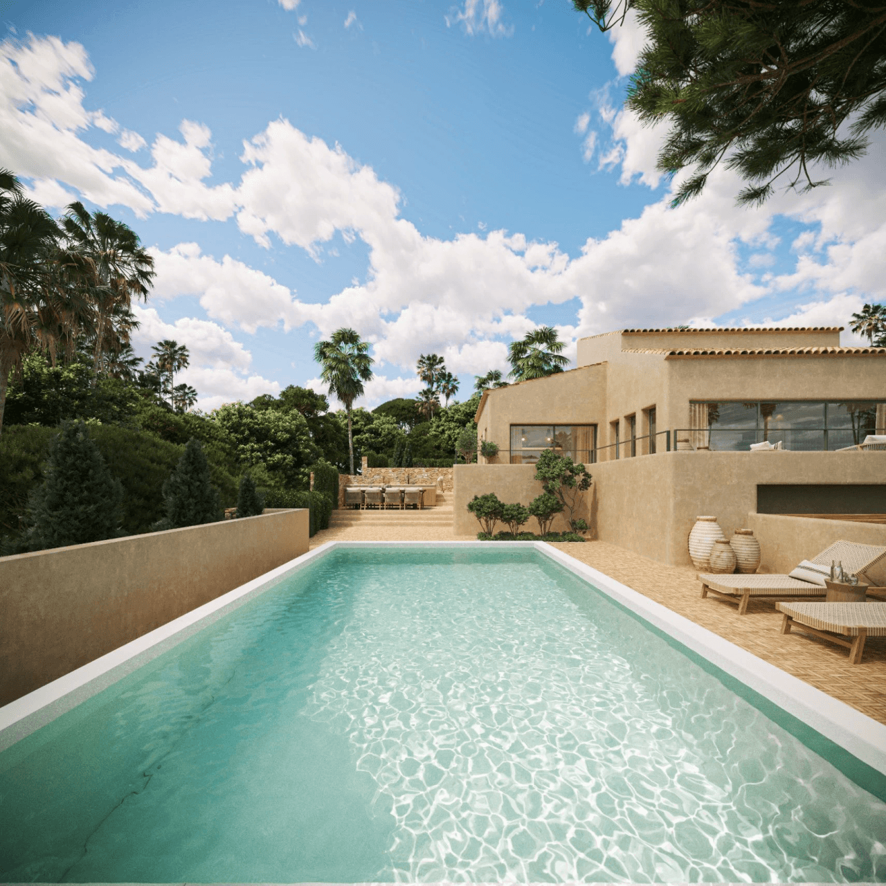 Mediterransk villa i ibizastil med utsikt over Montgó