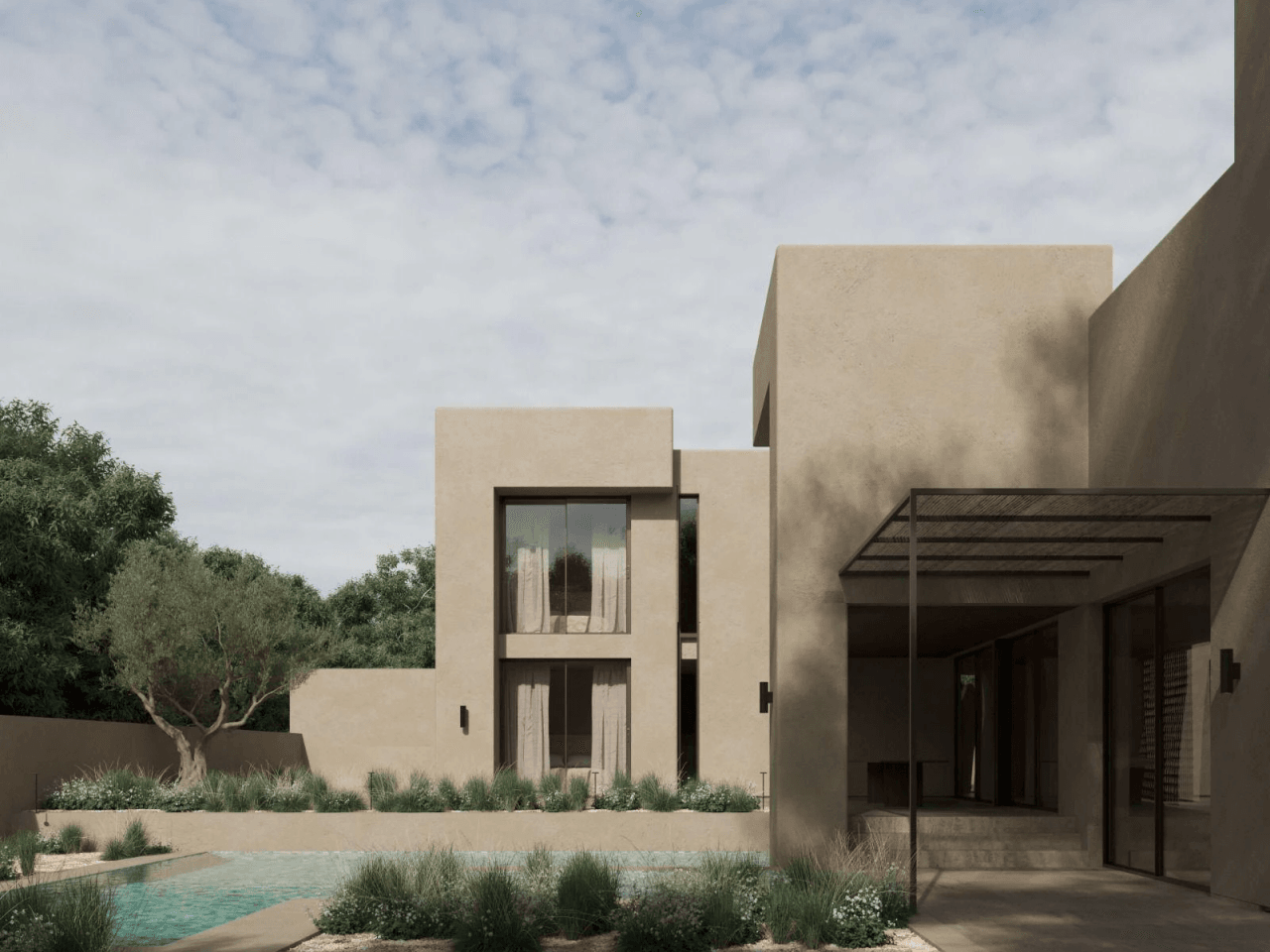 Projekt einer modernen architektonischen Villa