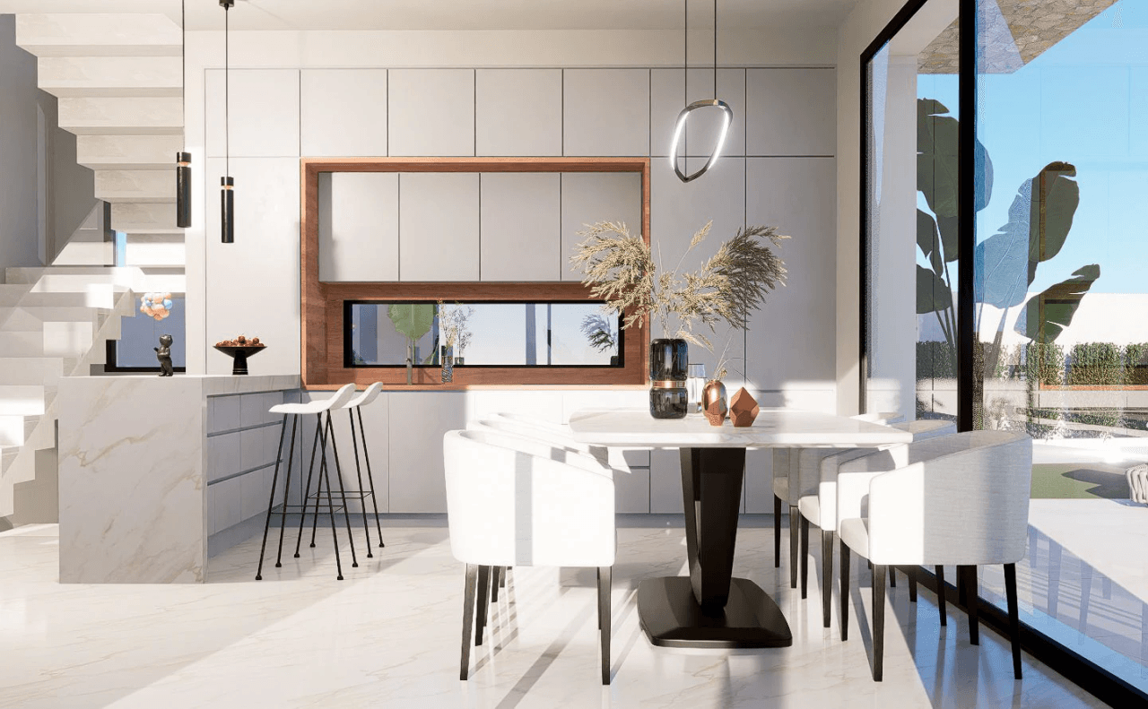 Neu gebaute Villen mit Meerblick