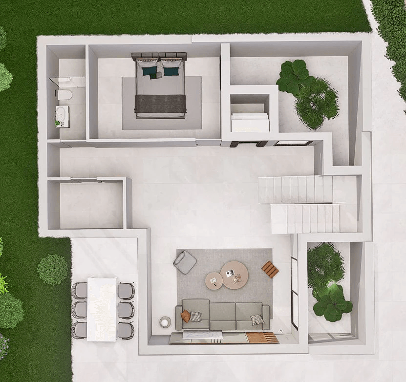Neu gebaute Villen mit Meerblick