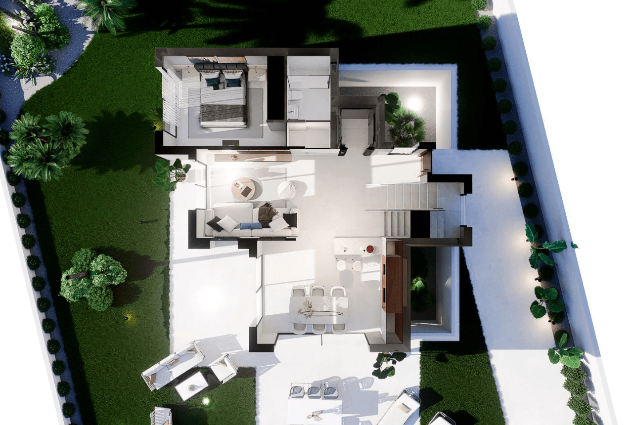 Neu gebaute Villen mit Meerblick