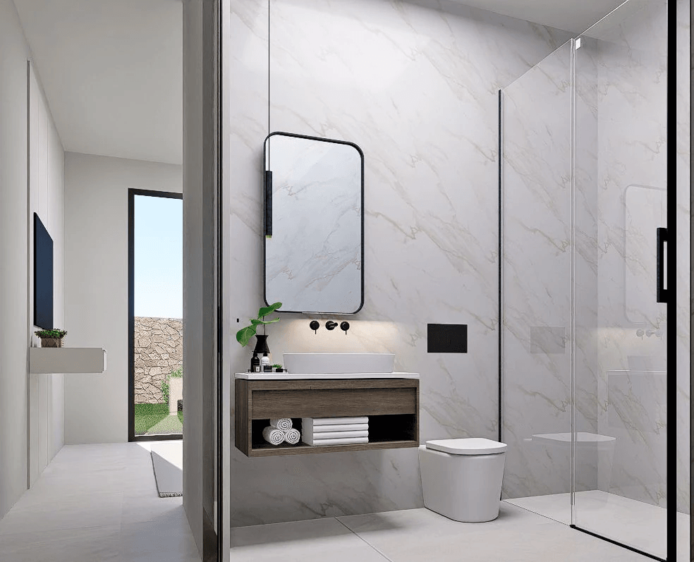Neu gebaute Villen mit Meerblick