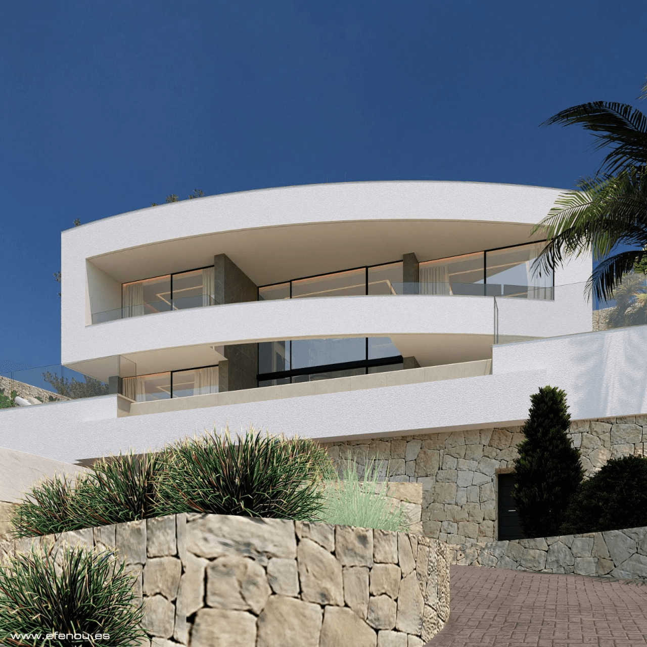Romslig og moderne villa med havutsikt