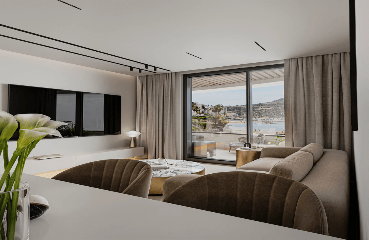 Nybygg i Calpe. Luksusleiligheter i andre rekke fra havet.
