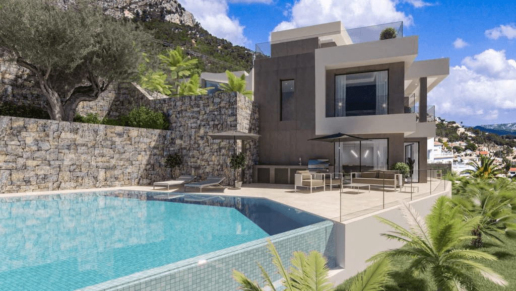 Moderne villa under bygging i Calpe