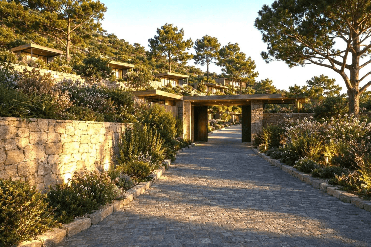 Parsel med prosjekt for luksuriøst glamping-resort 4 km fra stranden i Benissa.
