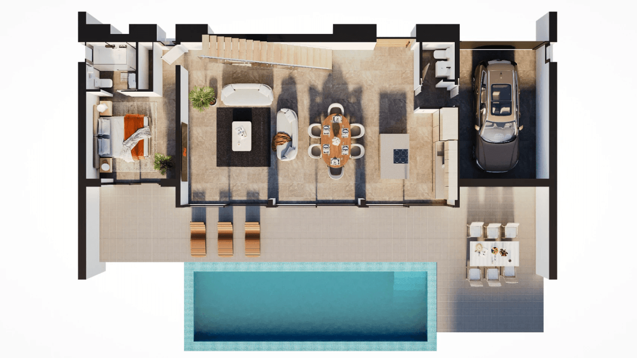 Moderne villa under bygging med utsikt over Peñon de Ifach i Calpe